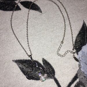 Silver Crystal Mickey-Inspired Pendant Necklace - Women's Jewelry